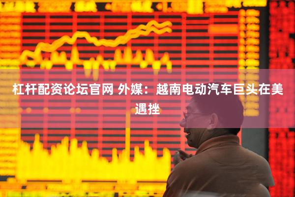 杠杆配资论坛官网 外媒：越南电动汽车巨头在美遇挫